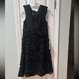 Patra Black Textured Midi Dress